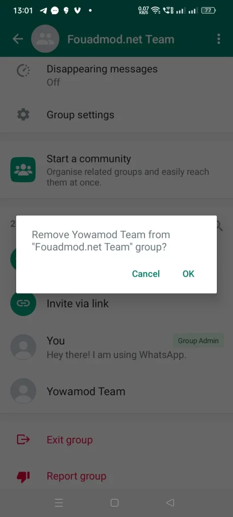Removing whatsapp group member